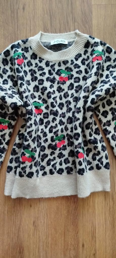 Sveter leopard čerešňa j-clair, m