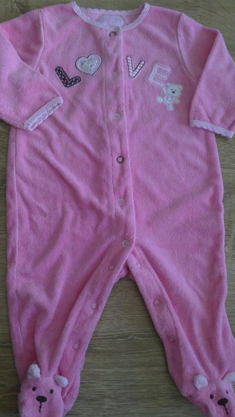 Ružový overalček s macíkovými nôžkami,veľ.9-12mes., cherokee,74