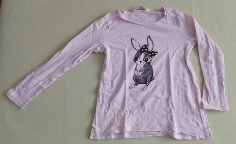 Tričko bledulinko ružové zajačik h&m 110/116, h&m,110