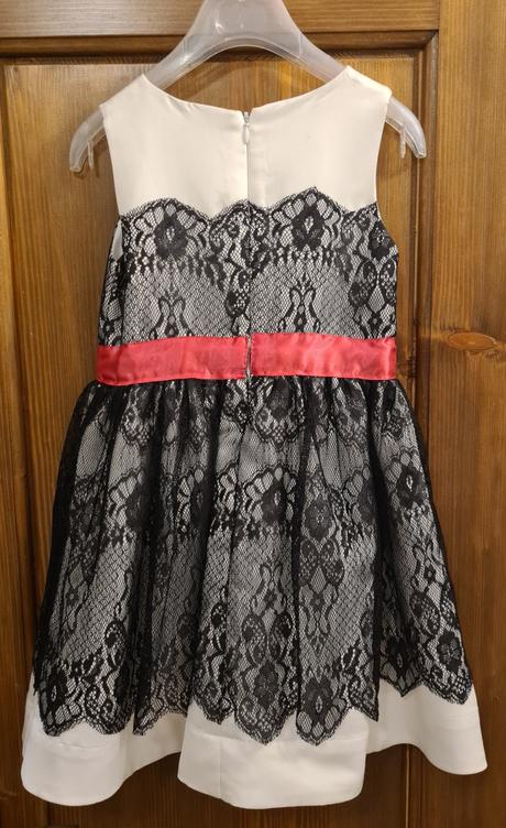 Slávnostné saténové šaty s čipkou veľkosť 116, lindex,116