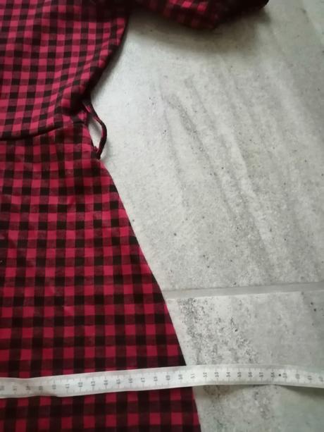 Červené kockované šaty, vl, l