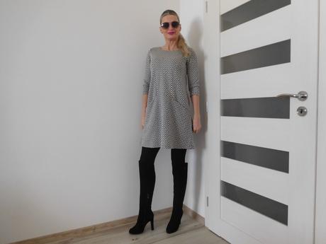 Šaty úpletové jemné kocky, s/m, s