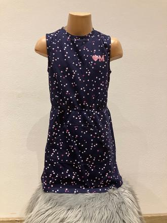 Dievčenské šaty so srdiečkami tmavomodré (8-9 r.), original marines,128