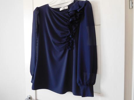 Blúzočka pružná s tilovým rukávom, 36/38 v,, 38