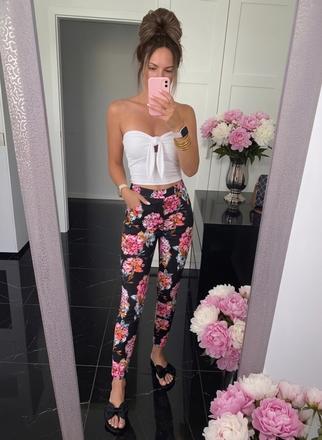 Elegantné nohavice s kvetmi, f&f,s