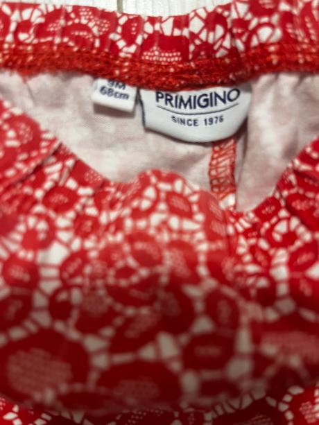 Trojštvrťové červene leginy s mašličkami, primigi,68