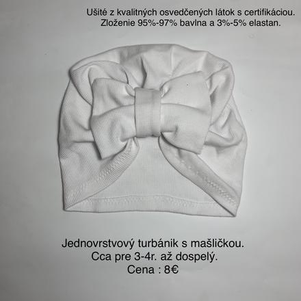 Biely turbánik s mašličkou, 