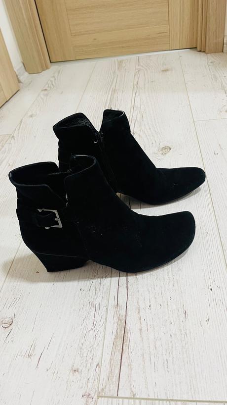 Čierne kožené topánky 38,5, 38