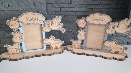 Fotoramik s údajmi  o narodení bábätka, 