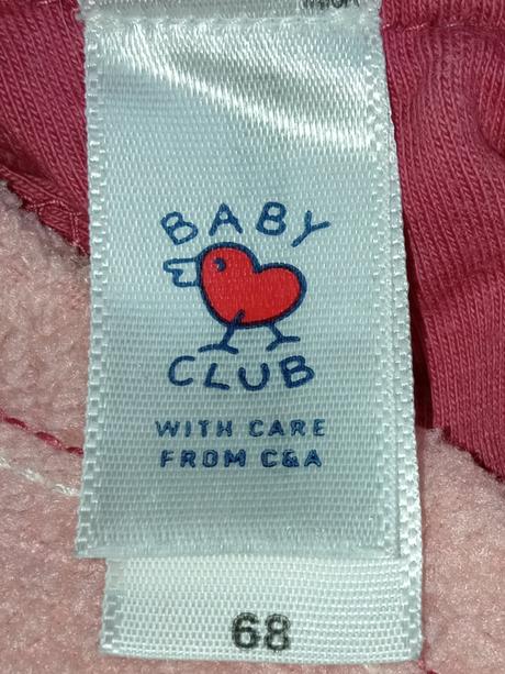 Ružová flísová mikina s kvetmi baby club (68), c&a,68