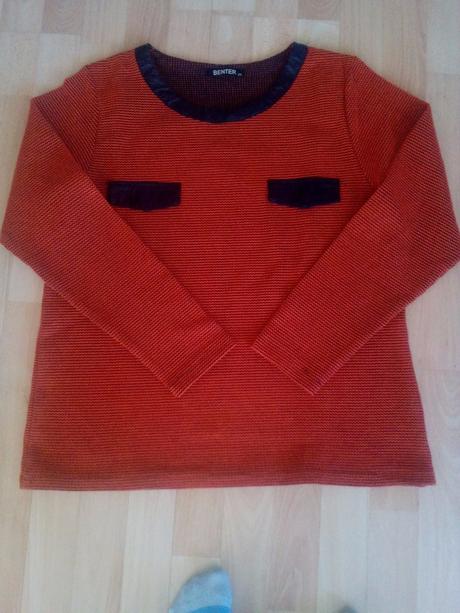 Sveter s koženkovým efektom, benter,xl