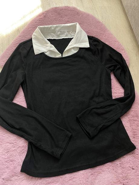 Čierny top s golierikom, m