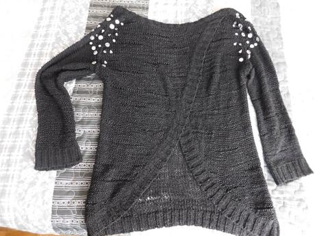Čierny top s kamienkami, h&m,xs
