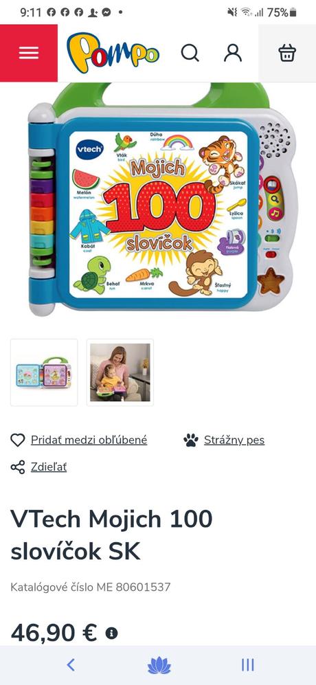 V tech mojich 100 slovíčok a zvieratká sk/aj,