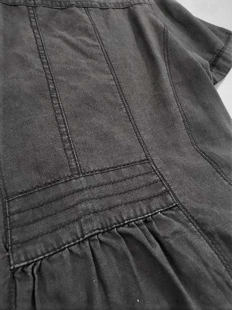 Športové vintage naturálne šaty safari, m