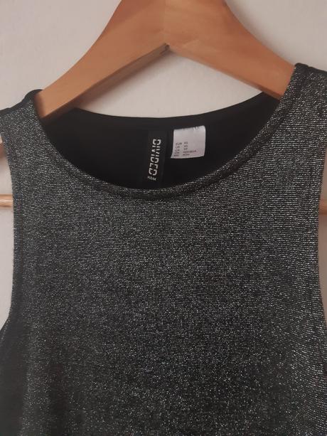 Trblietavý crop top, h&m,xs