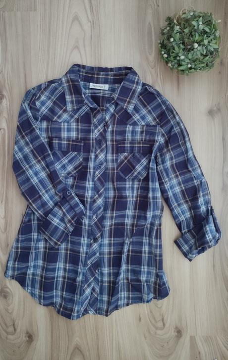 Fialova kockovana bluzka, velkost 34, c&a,34