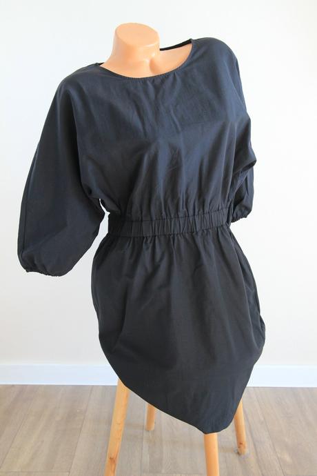 Čierne oversize šaty s vreckami, h&m, h&m,m