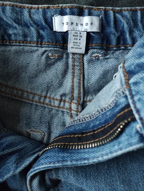 Riflová sukňa topshop, topshop,s