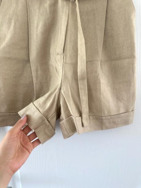 Béžové ľanové šortky, lindex,m