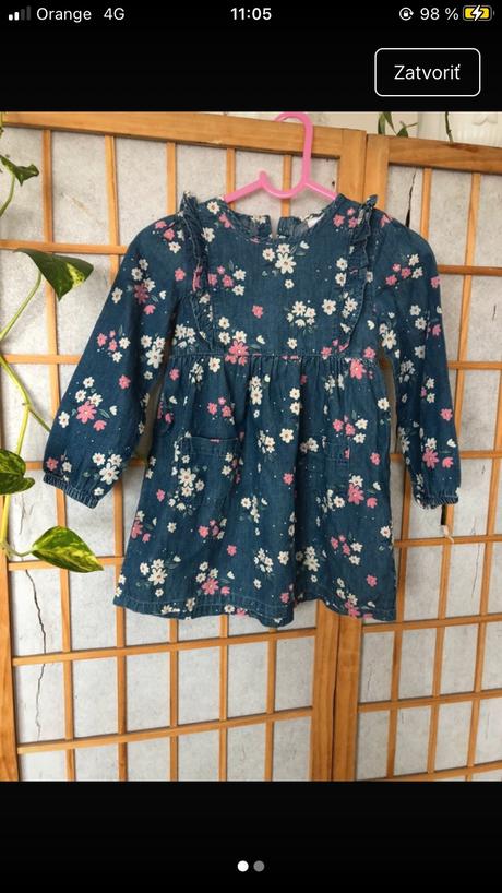 Rifľové šaty pre dievčatko, zara,92