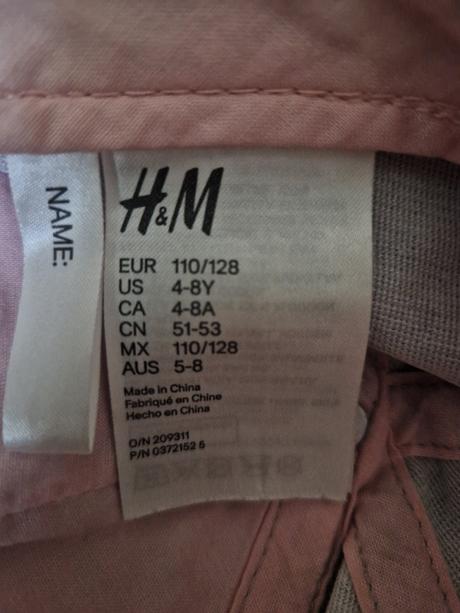 Dievčenská šiltovka m, h&m,110