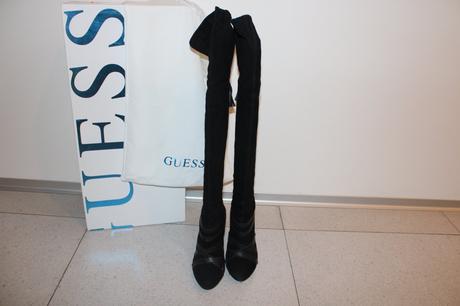Guess vysoke cierne cizmy, guess,38