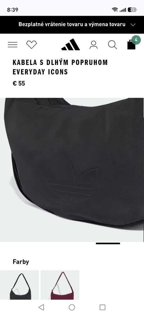 Väčšia adidas taška cez rameno, adidas