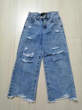 Rifle pre dievčatka, siroke, roztrhane vel. 128,, 128