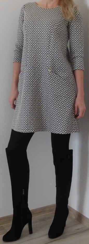 Šaty úpletové jemné kocky, s/m, s