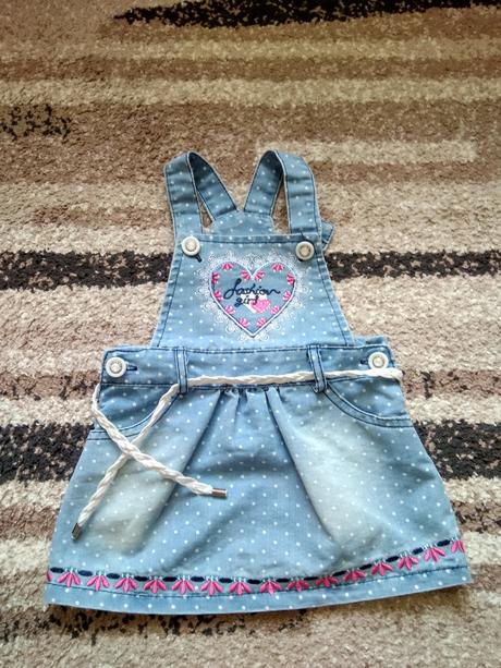 Krásne riflové šatky pre princeznú v.86/92, 86