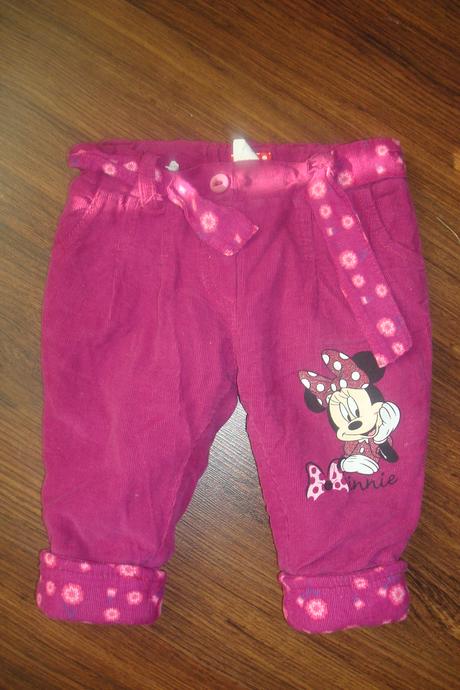 Menčesterové teplé nohavice minnie, disney,74
