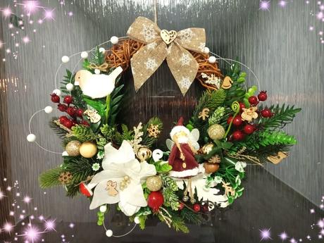 Vianočný veniec - ručná práca, 