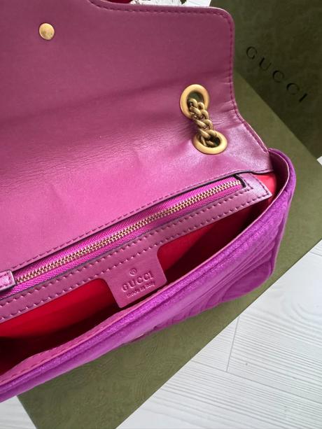 Gucci purple velvet mini gg marmont bag, gucci