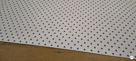Bavlna režná - bodky fialové- cena za 10 centimet, 
