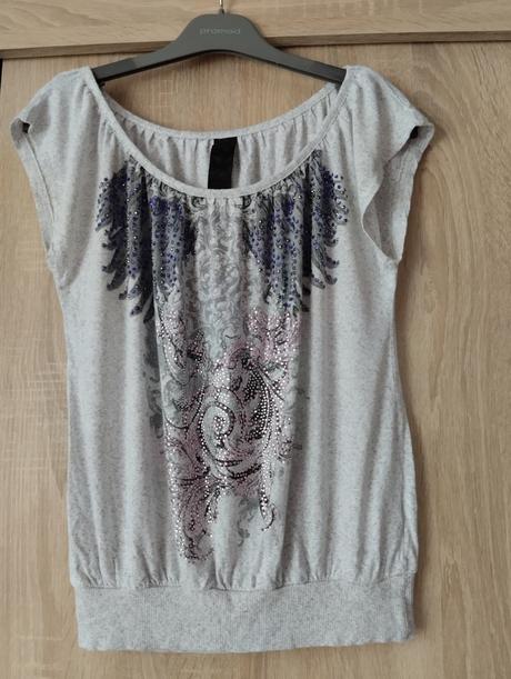 Zarga tričko s farebnými kamienkami, m