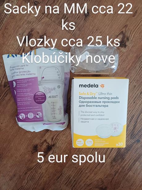 Sacky na mm, klobuciky na dojcenie,vlozky do podpr,