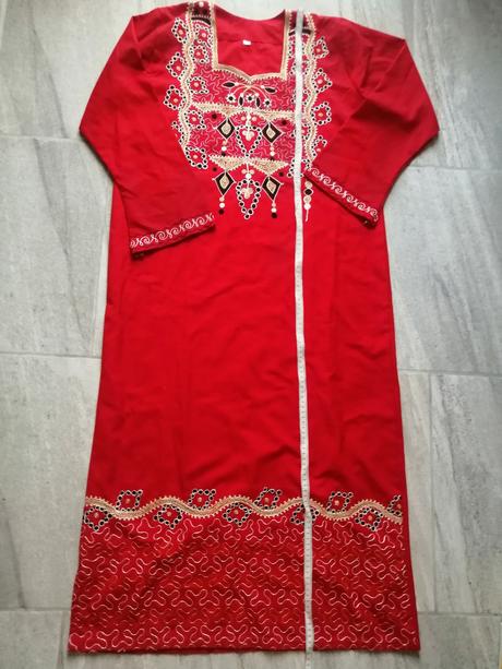 Červené etno šaty, vm, m