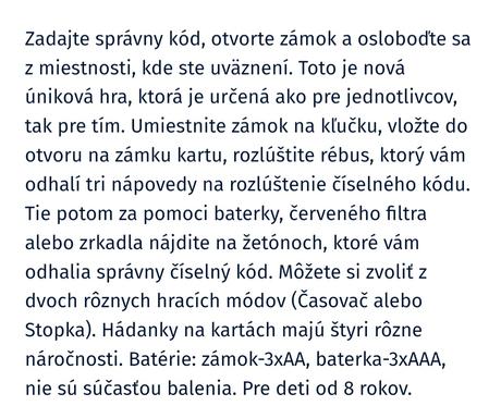 Úniková hra, otvor zámok, 