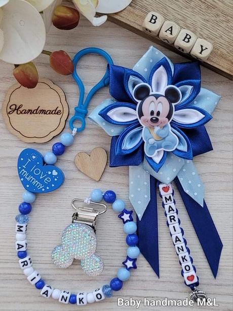 Šnúrka na cumlik a mašla na kočík disney,