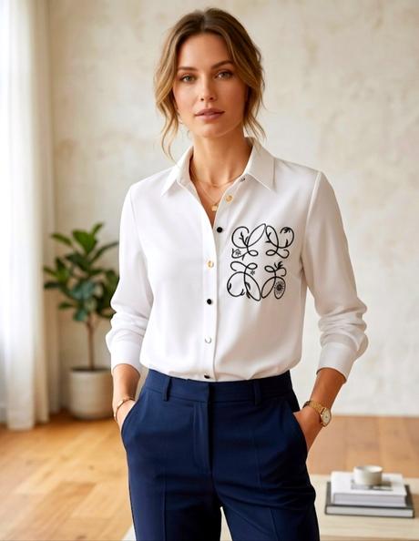 Dámska košeľa s ornamentom, 40 - xxxl