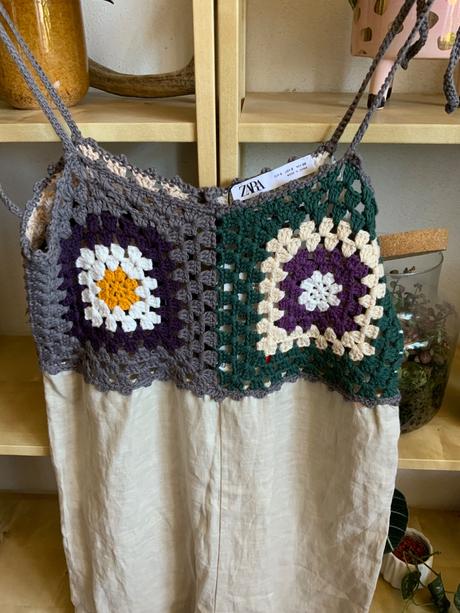 Zara ľanovy hackovany oversize overal, zara,s