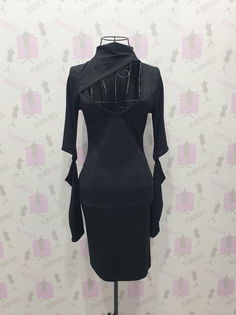 Čierne šaty s výrezmi s/m, s