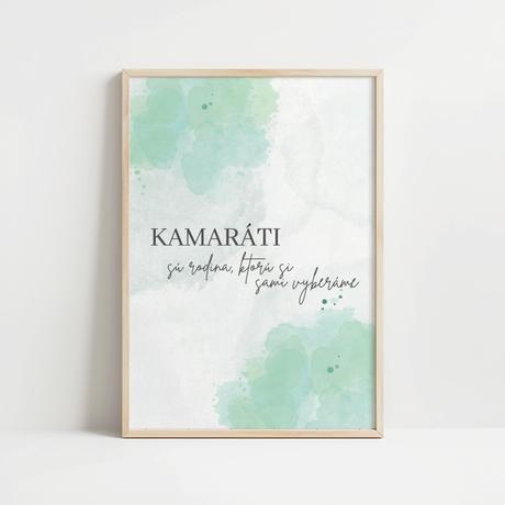 Print / obrázok s akvarelovou grafikou a textom, 