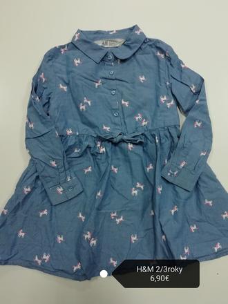 Košeľové šaty s jednorožcami, h&m,98
