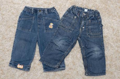 2 x pohodlné rifličky, h&m,86