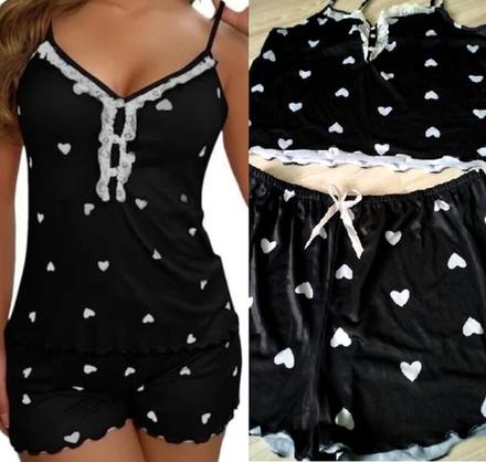 Krátke pyžamo zn.lunar, so srdiečkami, v. m/l, 36 - m