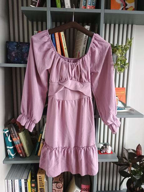 Wal g fialové šaty s volánmi, xl