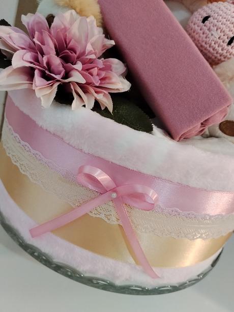 Plienková torta ružový mackov sen - pre dievčatko,