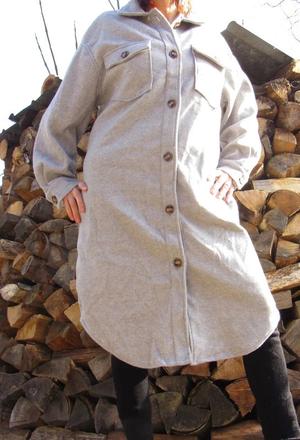 Dlhý kabát košeľového strihu, l